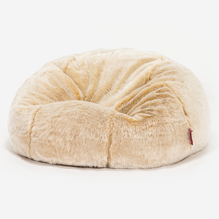 Pouf Canapé Classique - Fausse Fourrure Blanc 01