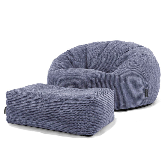 Pouf Canapé Classique - Pompon Violet 02