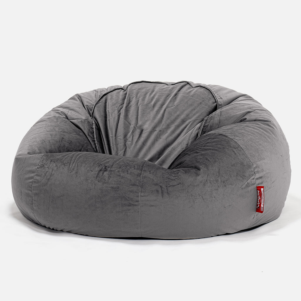 Pouf Canapé Classique - Velours Anthracite 01