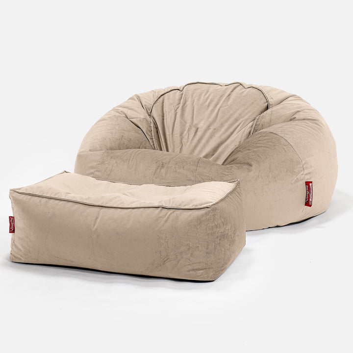 Pouf Canapé Classique - Velours Vison 02