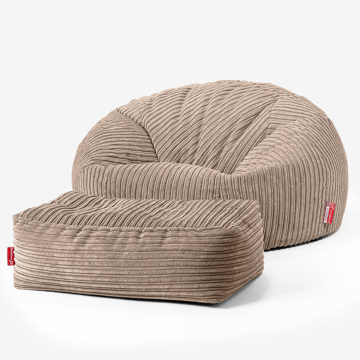 Canapé Pouf pour Enfant 6-14 ans - Côtelé Sable 03