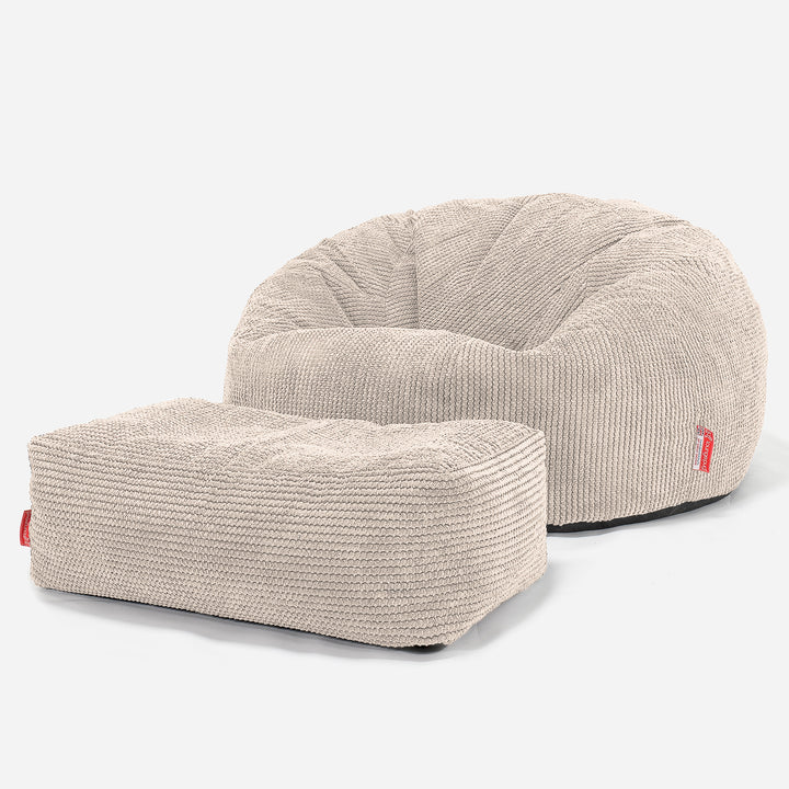 Canapé Pouf pour Enfant 6-14 ans - Pompon Crème 03