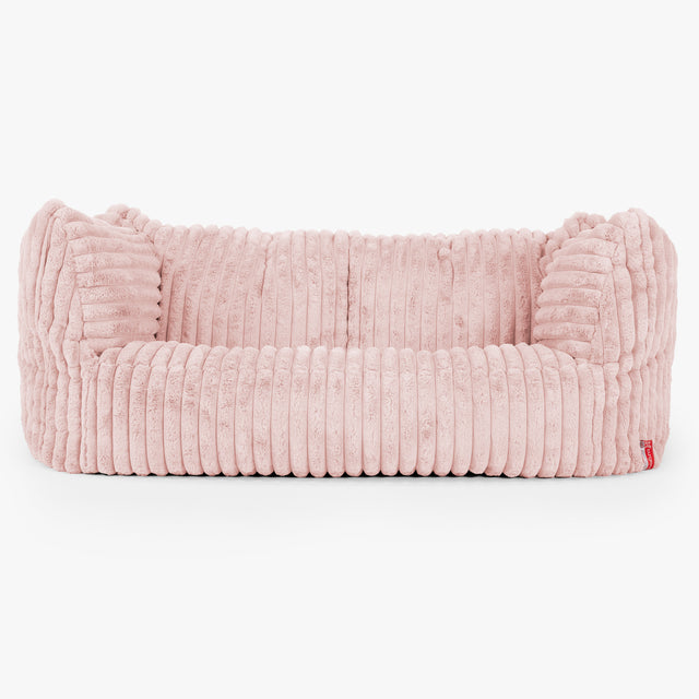 Pouf Canapé Ruben - Velours Côtelé Ultra Pelucheux Rose Pastel 01