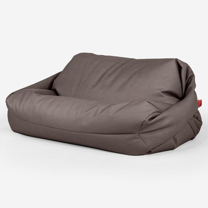 Pouf Canapé Sabine - Cuir Végan Chocolat 01