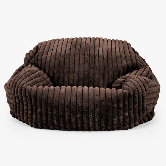 Pouf Canapé Sabine - Velours Côtelé Ultra Pelucheux Marron Meuse 01