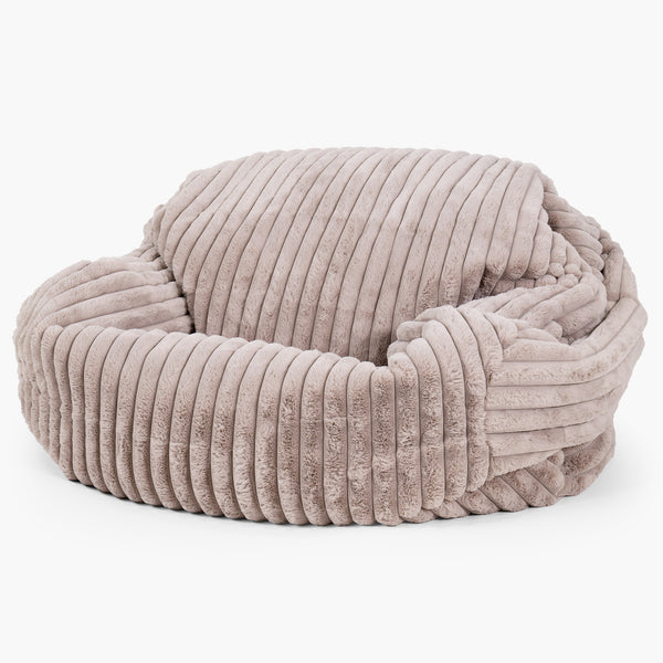 Pouf Canapé Sabine - Velours Côtelé Ultra Pelucheux Vison 02