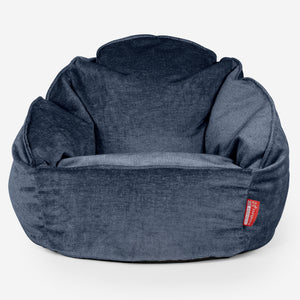 Pouf Chaise Bubble - Chenille Bleu Marine