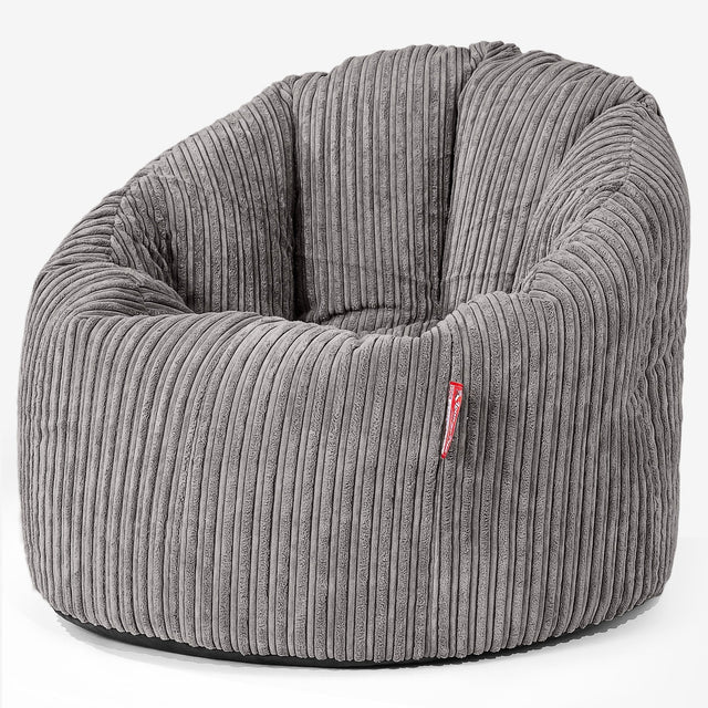 Pouf Chaise Design - Côtelé Anthracite 01