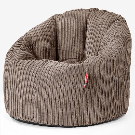 Pouf Chaise Design - Côtelé Moka 01