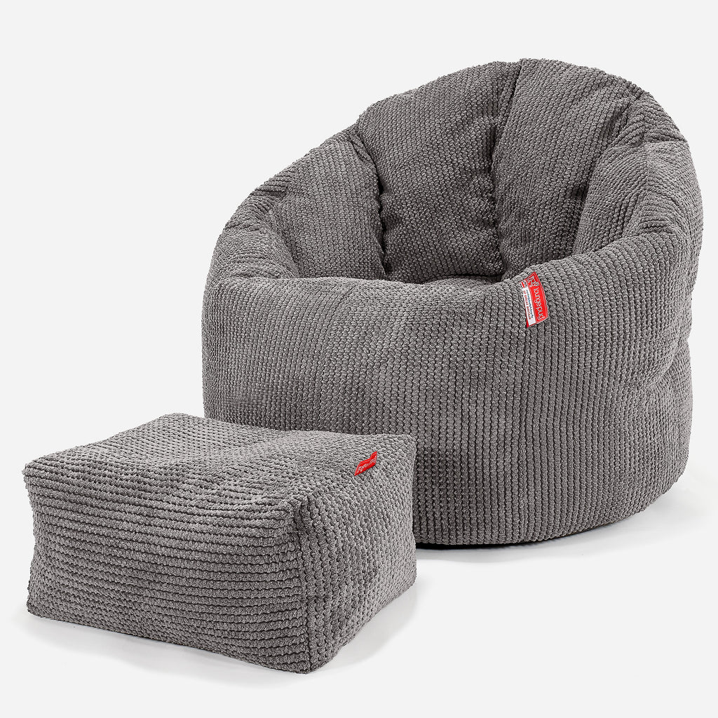 Pouf Chaise Design - Pompon Anthracite 02