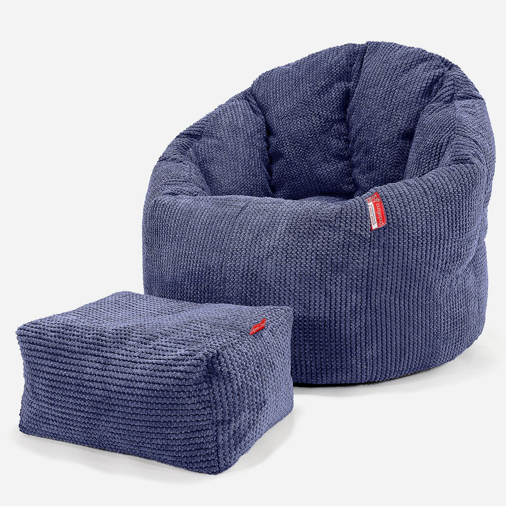 Pouf Chaise Design - Pompon Violet 02