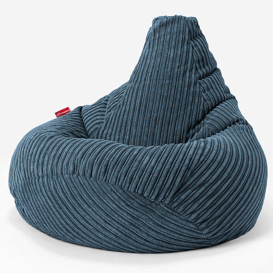 Pouf Gamer pour Enfant 6-14 ans - Côtelé Bleu Marine 03