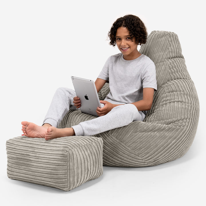 Pouf Gamer pour Enfant 6-14 ans - Côtelé Vison 01