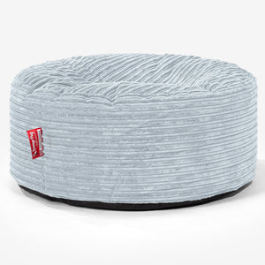 Pouf Design Rond - Côtelé Bébé Bleu