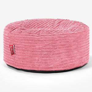Pouf Design Rond - Côtelé Corail