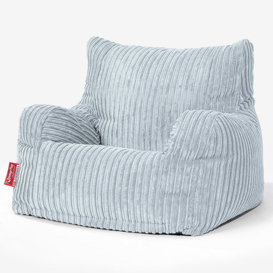 Joséphine Pouf Fauteuil Design - Côtelé Bébé Bleu 01