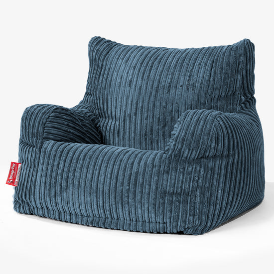 Joséphine Pouf Fauteuil Design - Côtelé Bleu Marine 01