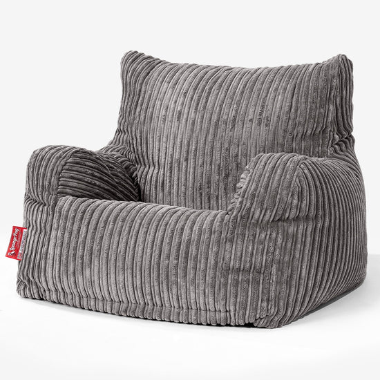 Joséphine Pouf Fauteuil Design - Côtelé Anthracite 01