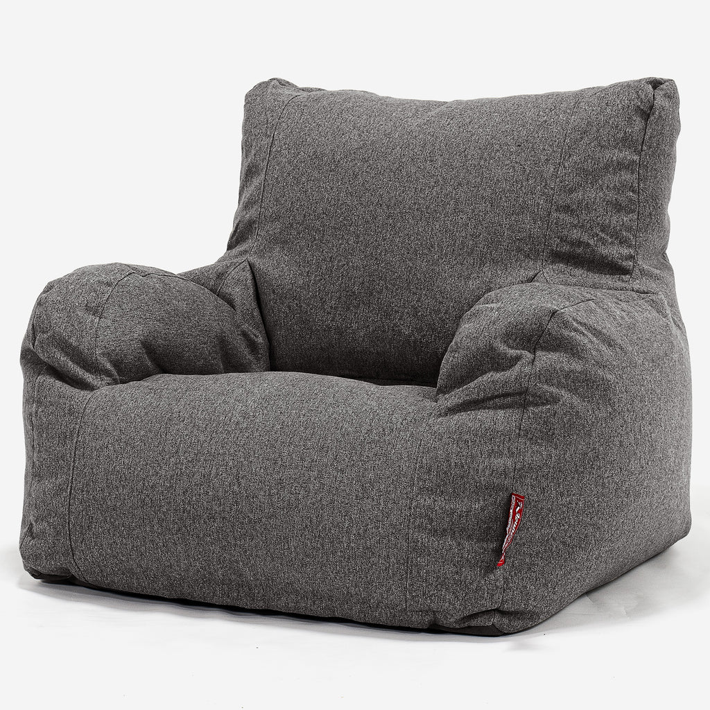 Pouf Fauteuil Design - Interalli Laine Gris 01