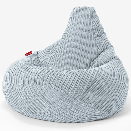 Pouf Poire Gamer - Côtelé Bébé Bleu 02