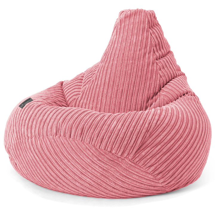 Pouf Poire Gamer - Côtelé Corail 02