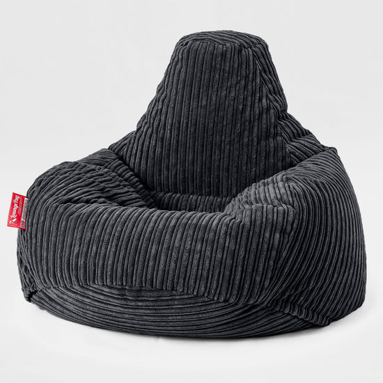 Pouf en Forme de Goutte - Côtelé Noir 01