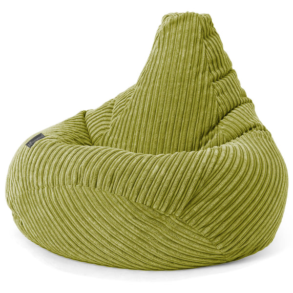Pouf Poire Gamer - Côtelé Vert Acide 01