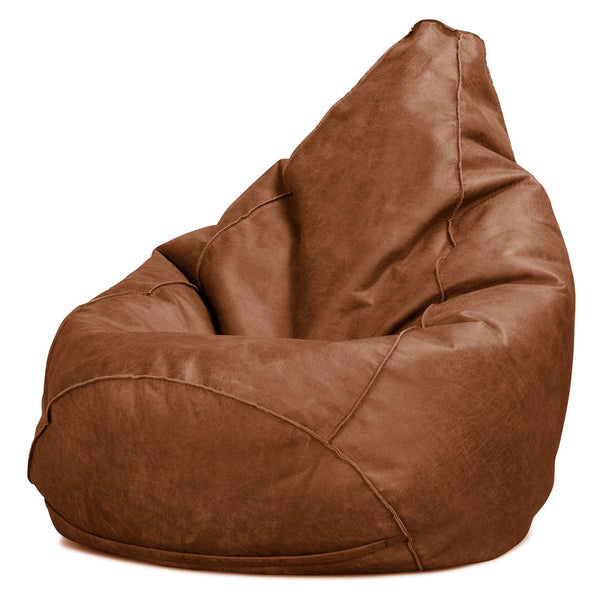 Pouf Poire Gamer - Cuir Vintage Camel 01