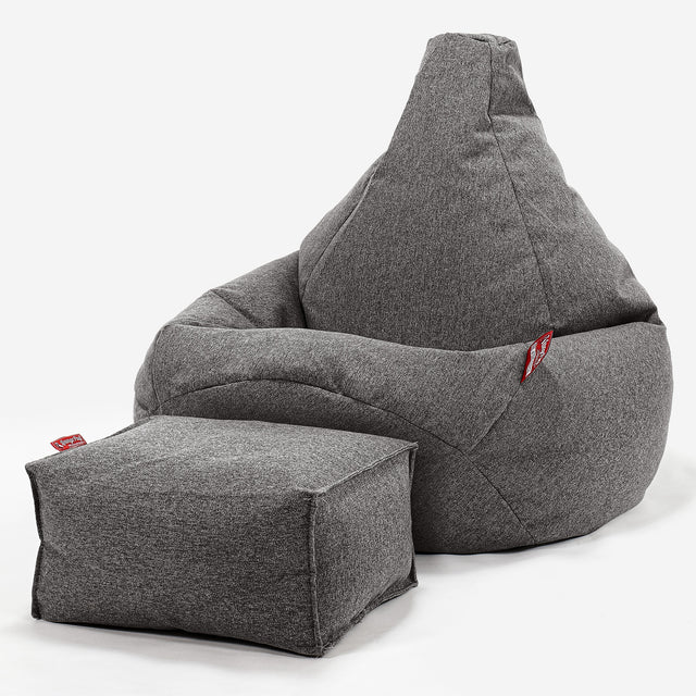 Pouf Poire Gamer - Interalli Laine Gris 01