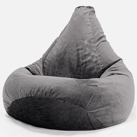 Pouf Poire Gamer - Velours Anthracite 02