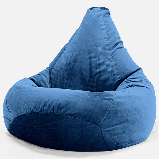 Pouf Poire Gamer - Velours Bleu Marine 02