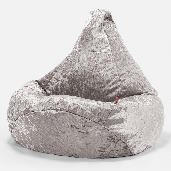 Pouf Poire Gamer - Vintage Velours Argent 01