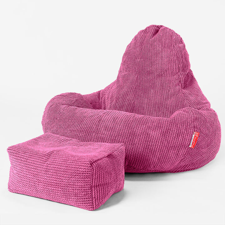 Pouf Gamer Ultra Lux - Pompon Rose 02