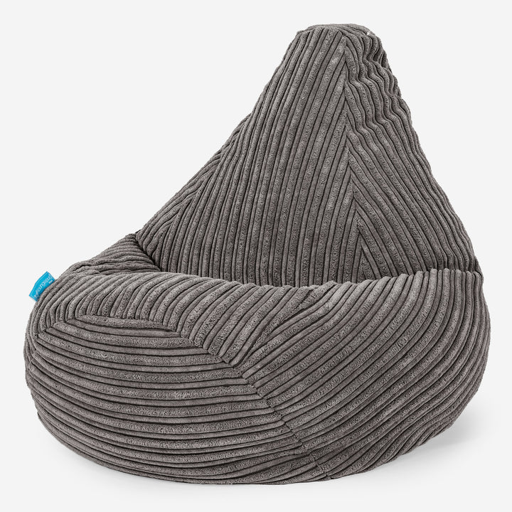 Pouf Fauteuil Gamer pour Enfant 1-5 ans - Côtelé Anthracite 02