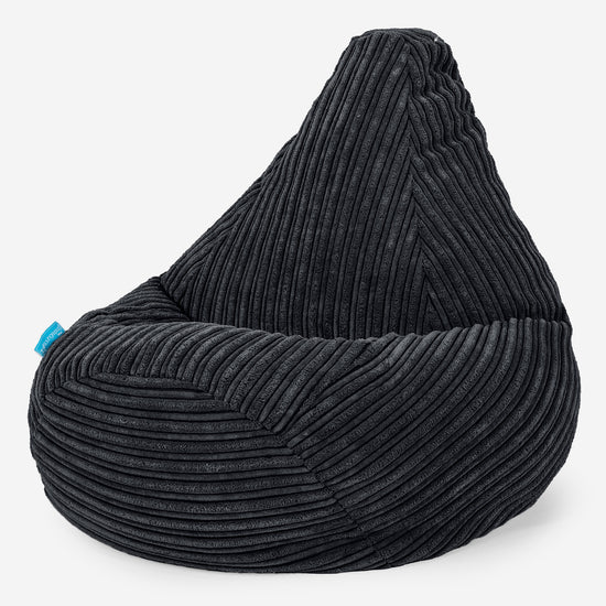 Pouf Fauteuil Gamer pour Enfant 1-5 ans - Côtelé Noir 02