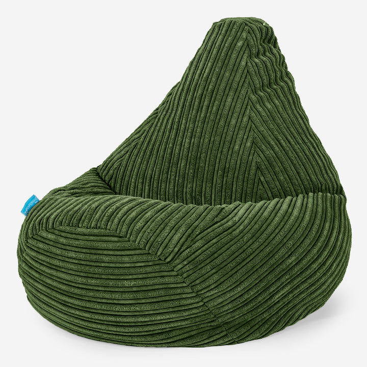 Pouf Fauteuil Gamer pour Enfant 1-5 ans - Côtelé Vert Forêt 02