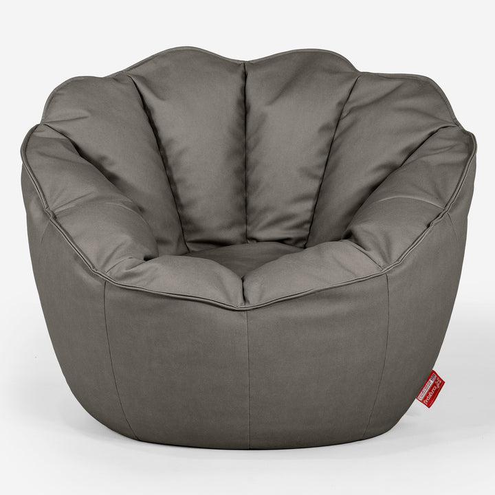 Pouf Fauteuil Natalia Sacco - Cuir Végan Gris 01