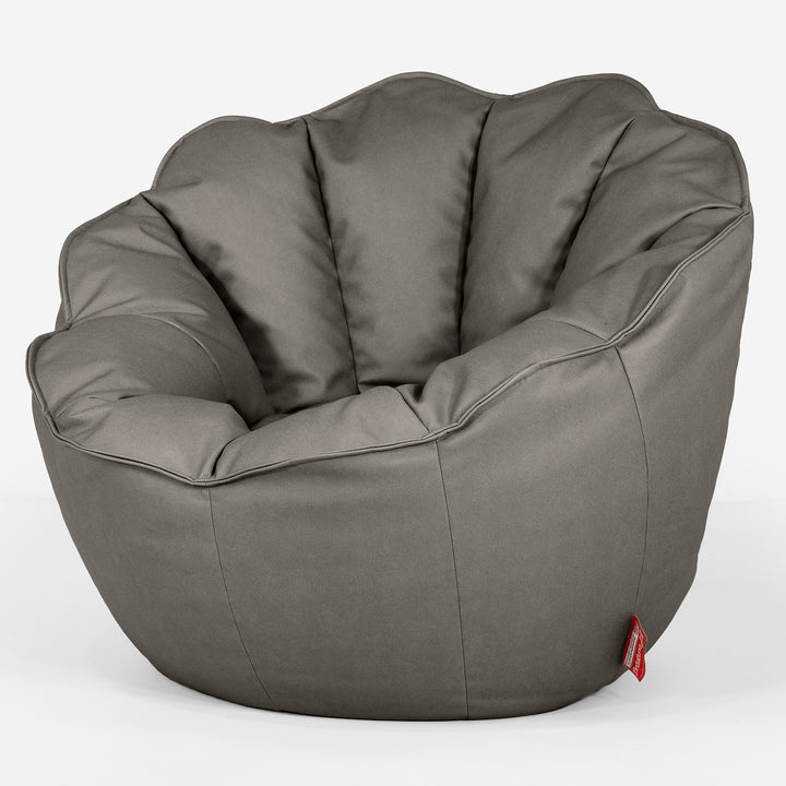 Pouf Fauteuil Natalia Sacco - Cuir Végan Gris 02