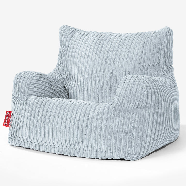 Pouf Fauteuil pour Ados 6-14 ans - Côtelé Bébé Bleu 02