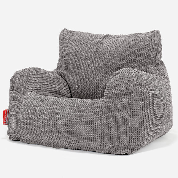 Pouf Fauteuil pour Ados 6-14 ans - Pompon Anthracite 01