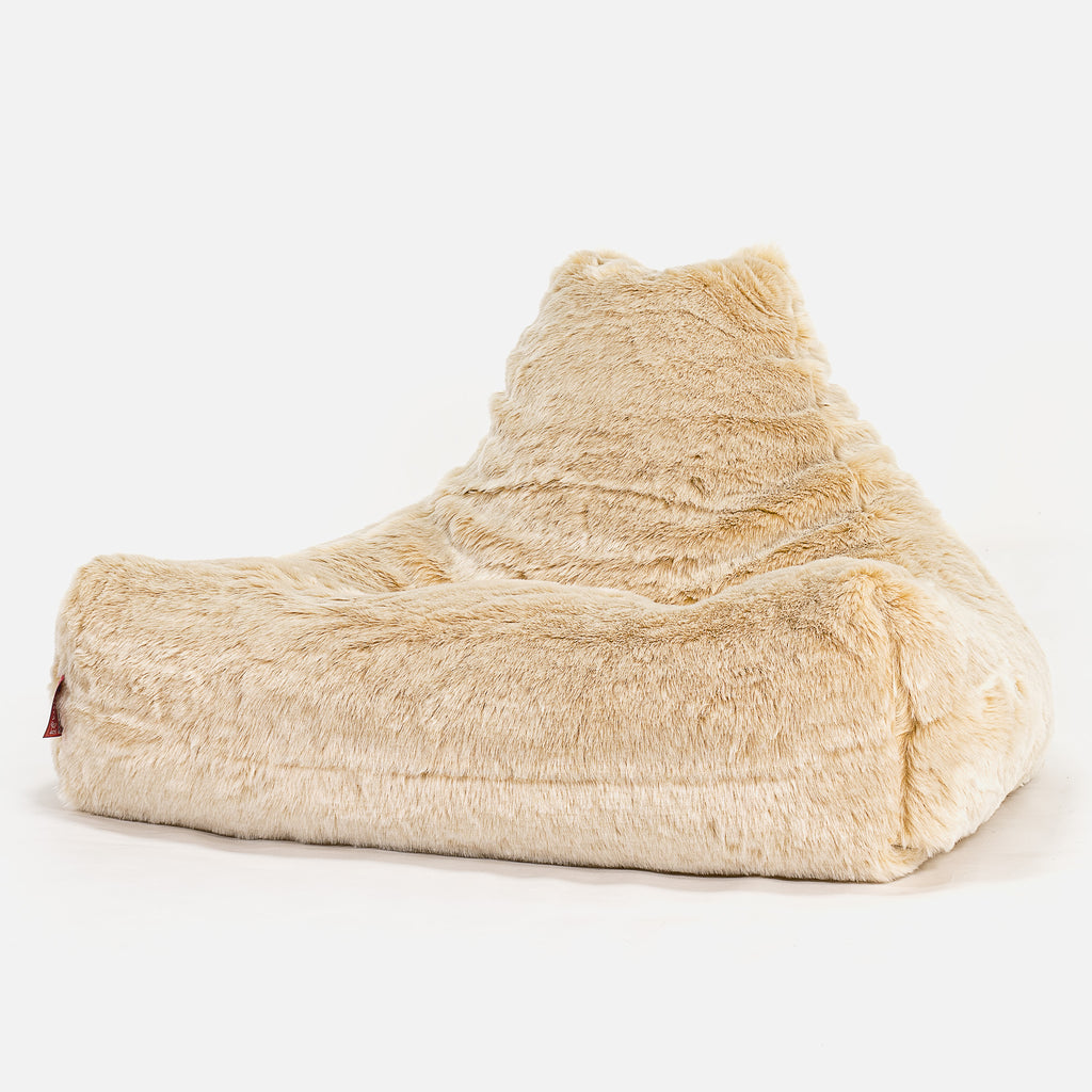 Pouf Fauteuil Relax - Fausse Fourrure Blanc 01