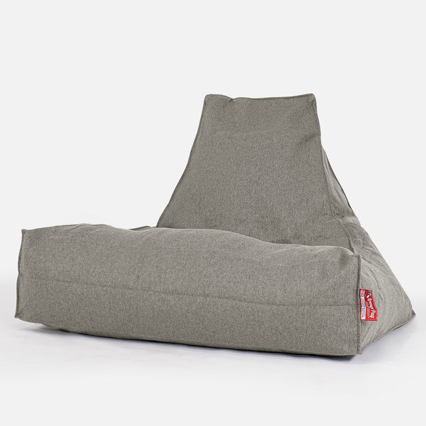 Pouf Fauteuil Relax - Interalli Laine Argent 01