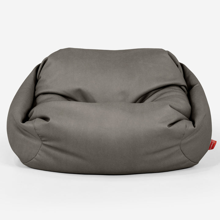 Pouf Fauteuil Sabine - Cuir Végan Gris 02