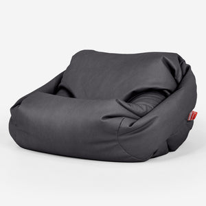 Pouf Fauteuil Sabine - Cuir Végan Noir