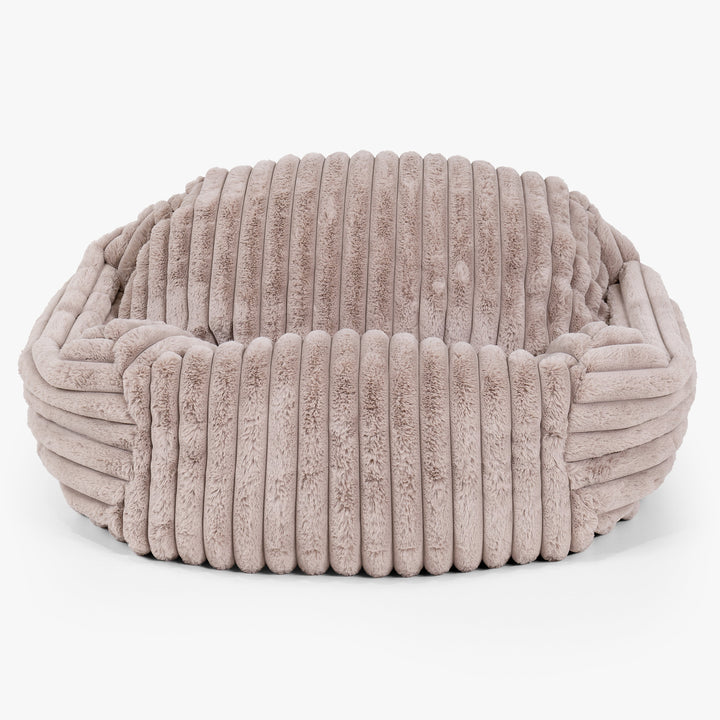 Pouf Fauteuil Sabine - Velours Côtelé Ultra Pelucheux Vison 01