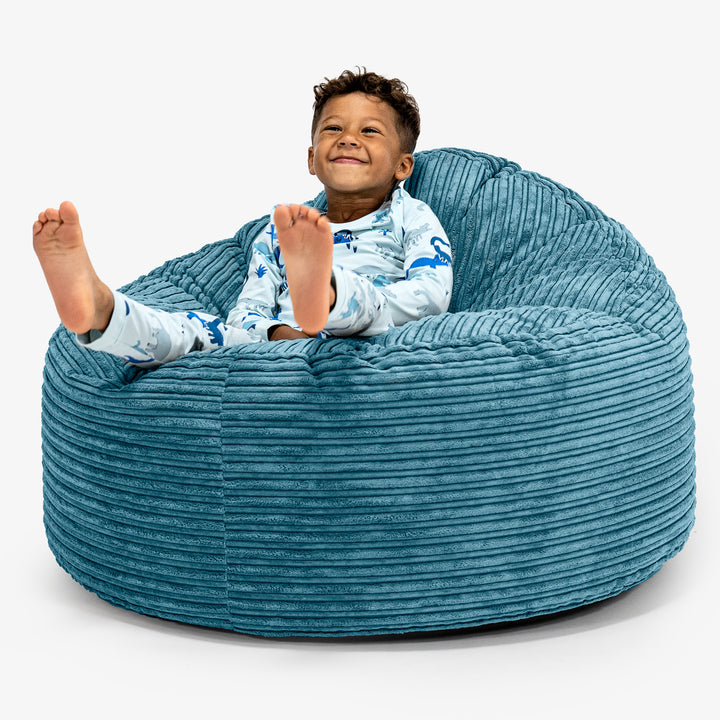 Pouf Géant Câlinou pour Enfants 3-8 ans - Côtelé Mer Égée 01