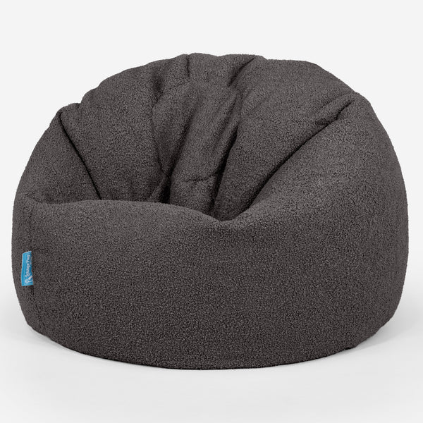 Pouf Poire Classique Enfant 1-5 ans - Bouclé Anthracite_01