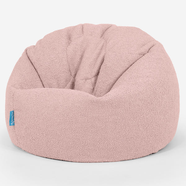 Pouf Poire Classique Enfant 1-5 ans - Bouclé Rose 01