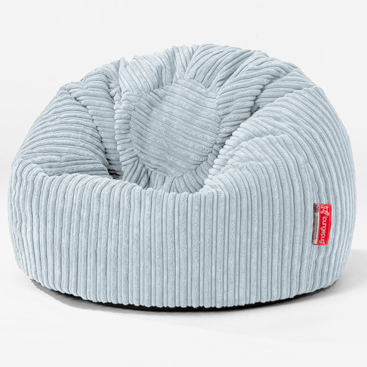 Pouf Poire Classique Enfant 1-5 ans - Côtelé Bébé Bleu 01