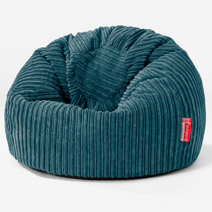 Pouf Poire Classique Enfant 1-5 ans - Côtelé Bleu Canard 01